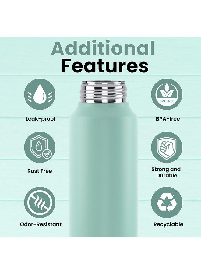 Speedex Stainless Steel Pastel Green Water Bottle 1 Litre with Sipper Cap | Combo of 4 | Pack of 4 | Set of 4 | Leak Proof & BPA Free | Fridge Friendly for School, Office, Gym | For Men, Women, Kids - Image 3