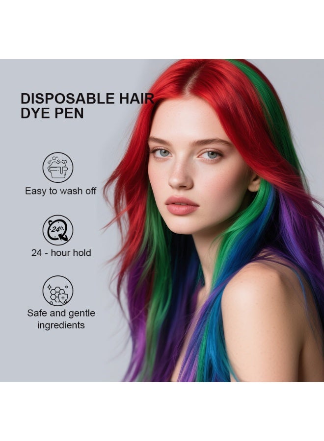 MLSMILE Temporary Hair Color Dye Stick, Washable Hair Chalk, Multifunctional Face & Body Makeup Crayon, Gentle Non-Toxic Formula for Party, Cosplay & Daily DIY Hairstyle - Image 4