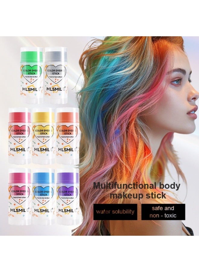 MLSMILE Temporary Hair Color Dye Stick, Washable Hair Chalk, Multifunctional Face & Body Makeup Crayon, Gentle Non-Toxic Formula for Party, Cosplay & Daily DIY Hairstyle - Image 2