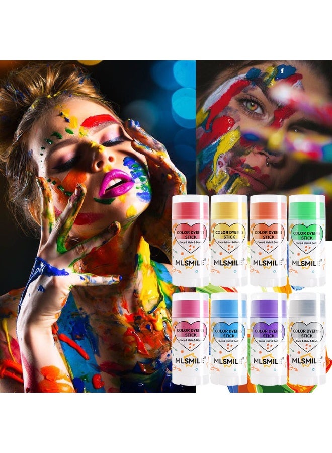 MLSMILE Temporary Hair Color Dye Stick, Washable Hair Chalk, Multifunctional Face & Body Makeup Crayon, Gentle Non-Toxic Formula for Party, Cosplay & Daily DIY Hairstyle - Image 5