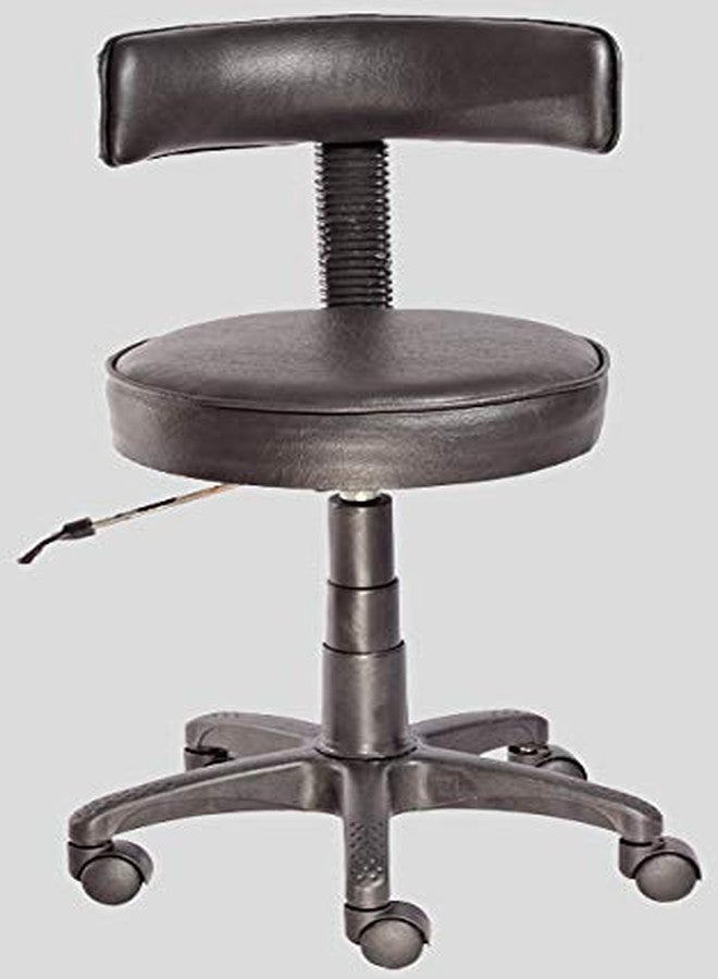 Rc Idris Stool Back Support Fabric Height Adjustable Revolving Chair With Back For Kitchen/Office/Bar Stool In Blackl - 15 Inch, 38.1 Cm, 20 Inch - Image 1
