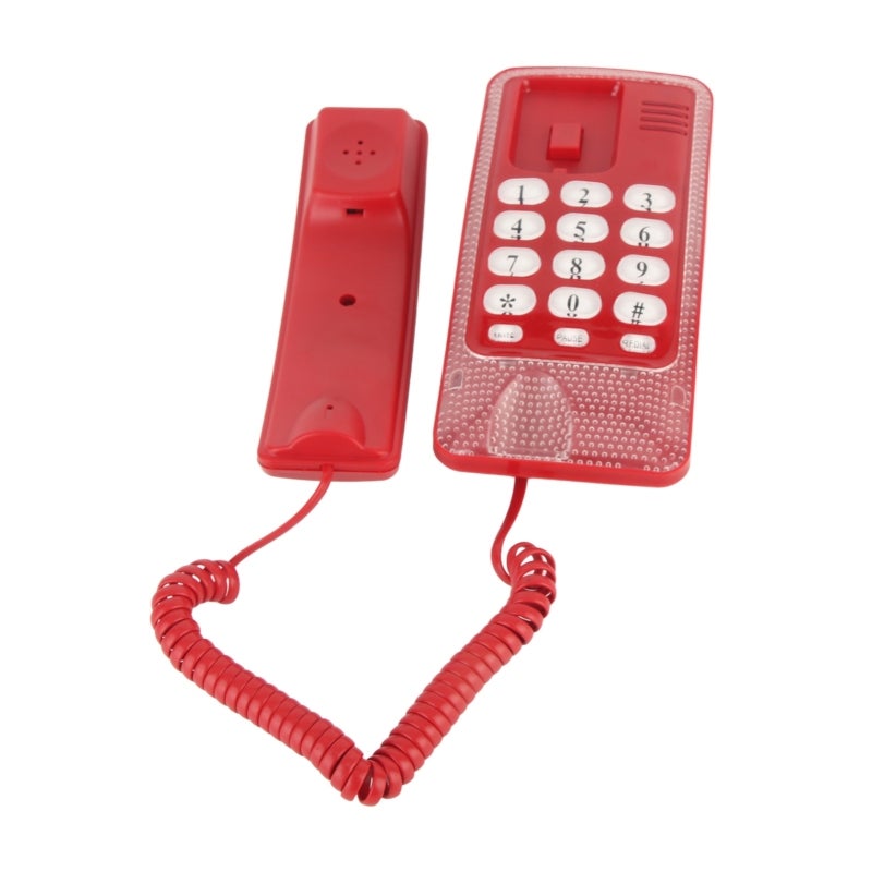 KXT‑438 Wall Mounted Home Phone Corded Telephone with Redial Quick Flash Mute Function for Home Hotel School Office Red - Image 4