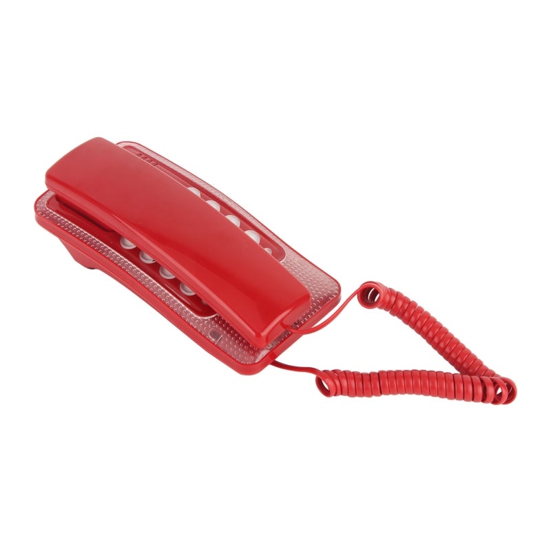 KXT‑438 Wall Mounted Home Phone Corded Telephone with Redial Quick Flash Mute Function for Home Hotel School Office Red - Image 2