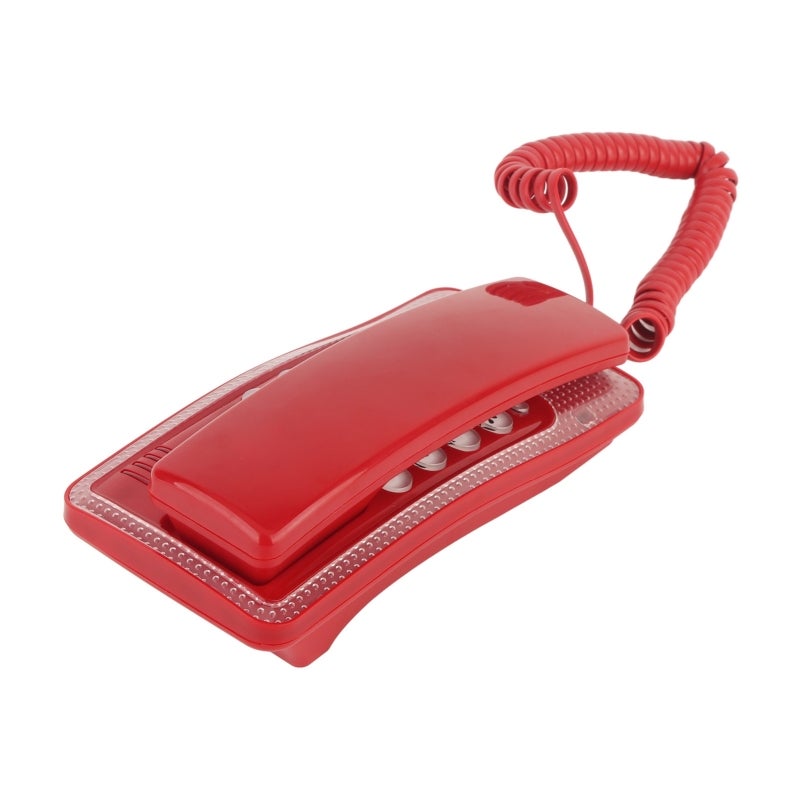 KXT‑438 Wall Mounted Home Phone Corded Telephone with Redial Quick Flash Mute Function for Home Hotel School Office Red - Image 1