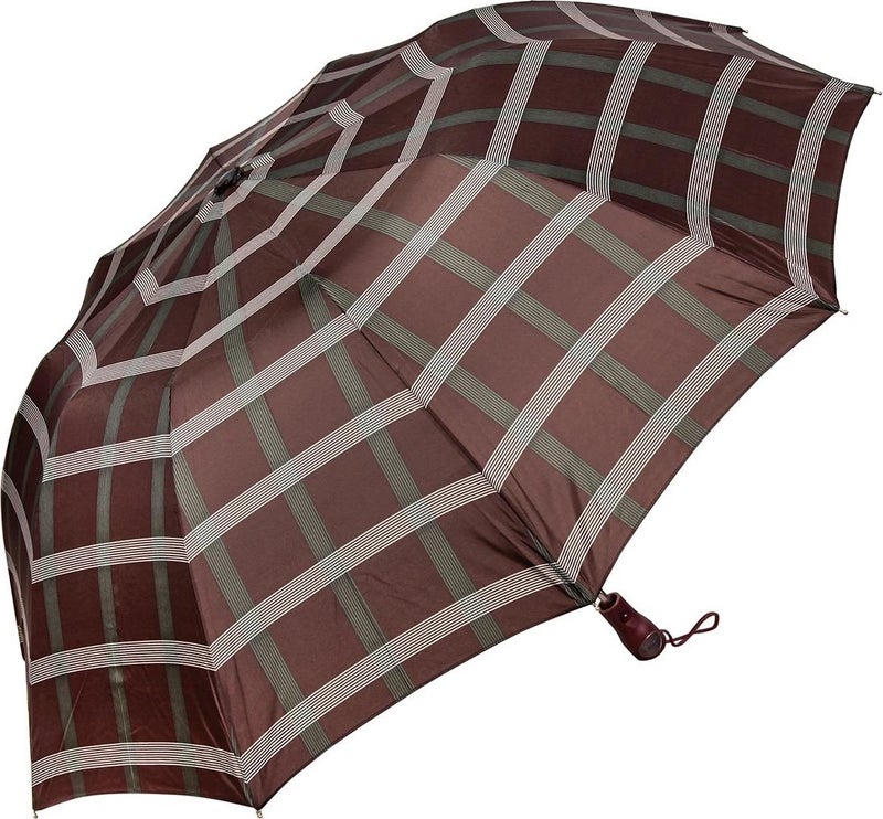 April Snotline Women's 10 String Umbrella Striped Green Coffee 32L  - Image 1