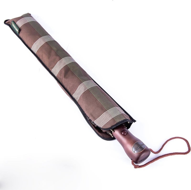 April Snotline Women's 10 String Umbrella Striped Green Coffee 32L  - Image 2