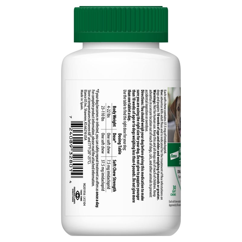 Advantus Dog Fast Acting Oral Flea Treatment Soft Chews Dogs 23 - 110 lbs. | 30 ct. - Image 1