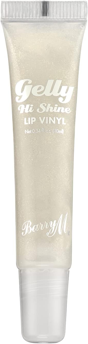 Barry M Gelly Hi Shine Lip Vinyl Gloss Shade Modest Clear with Shimmer Glossy Finish