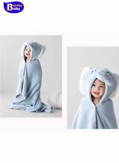 Berma Baby Baby Hooded Towel with Unique Animal Design Ultra Soft Thick Cotton Bath Towel for Newborn 80*120CM  - Image 3