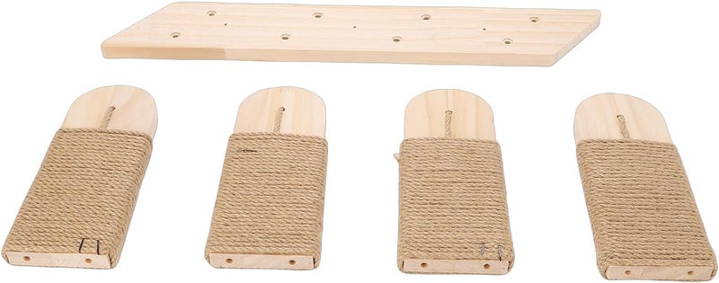 Wall Mounted Cat Climbing Shelf with Hemp Rope, 4-Tier Space Saving Cat Stairway, Durable Wall Steps for Indoor Cats, Fun & Stable Furniture - Image 5