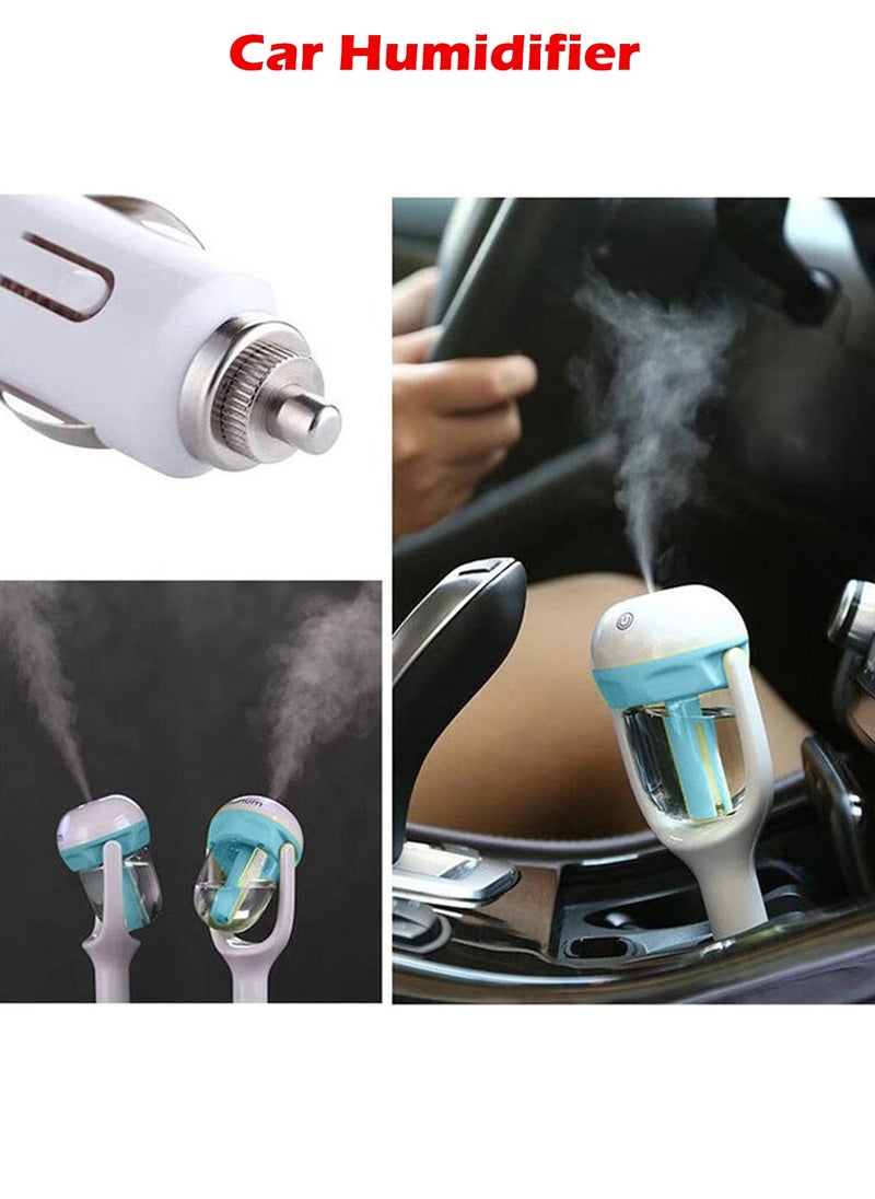 nanum - Car Air Purifier Humidifier and Aromatherapy Mini Car Charger Port Cool Mist Humidifier with Aroma Essential Oils Diffuser - 12V DC,2-Hour Automatic Shut-Off (Color Blue) - Image 1