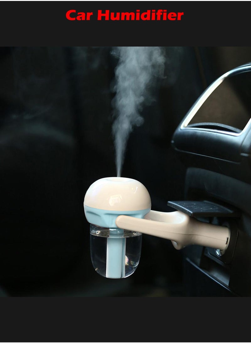 nanum - Car Air Purifier Humidifier and Aromatherapy Mini Car Charger Port Cool Mist Humidifier with Aroma Essential Oils Diffuser - 12V DC,2-Hour Automatic Shut-Off (Color Blue) - Image 1