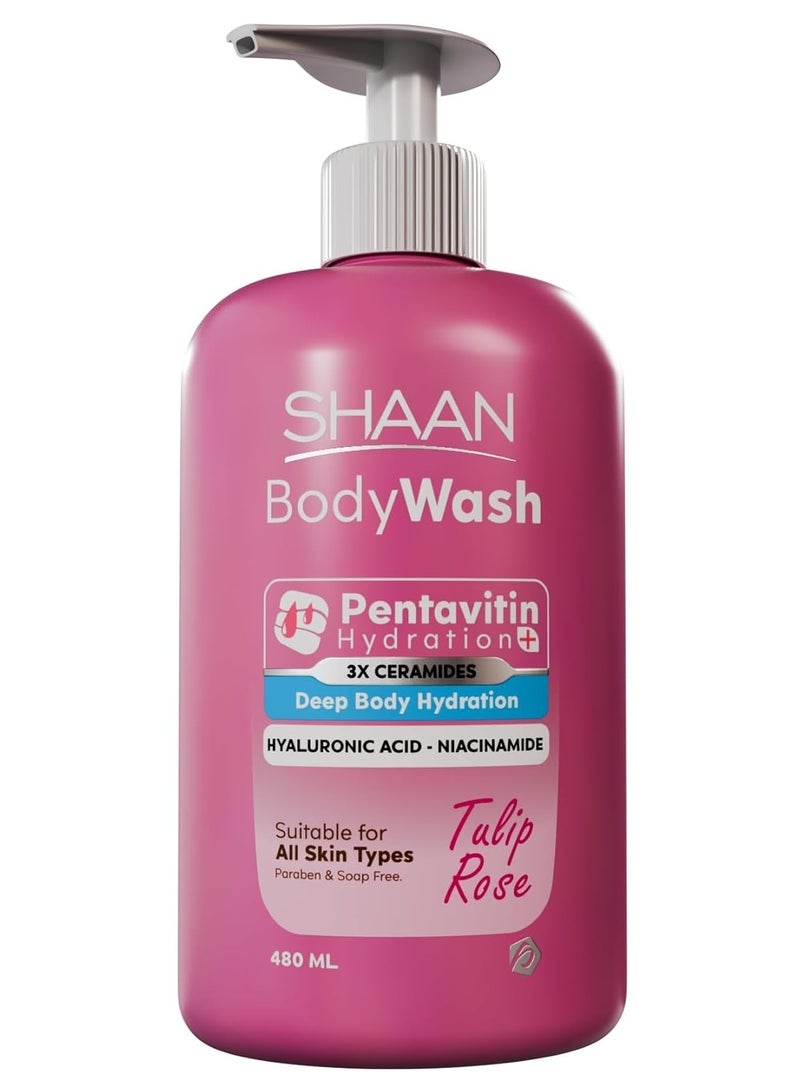 شان غسول الجسم المرطب برائحة توليب روز 480 مل - Image 1