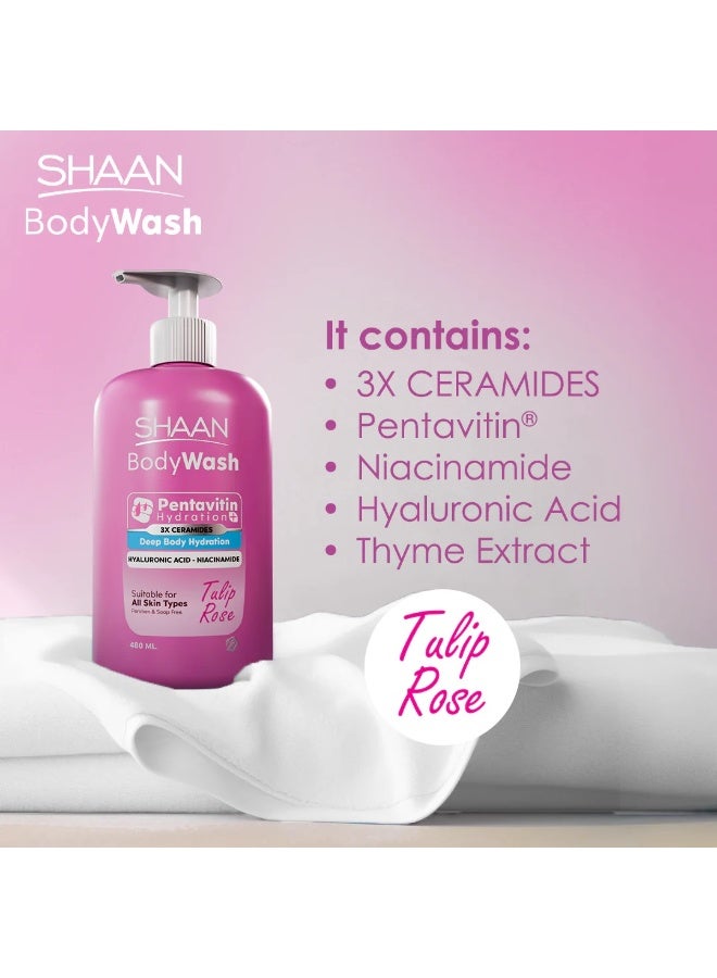 شان غسول الجسم المرطب برائحة توليب روز 480 مل - Image 3