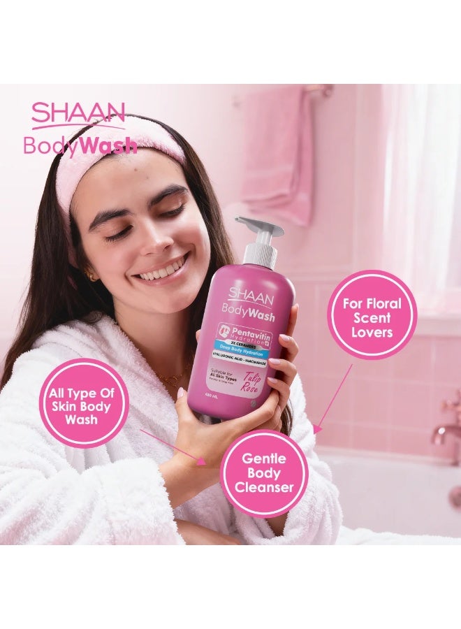شان غسول الجسم المرطب برائحة توليب روز 480 مل - Image 4