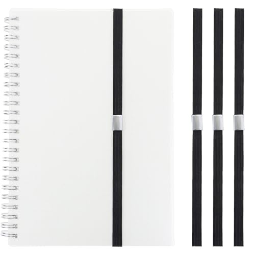 Mini Skater Elastic Planner Bands Book Page Markers for Hardcover Journal Notebook Book Lovers- Stretchy Closure Reading Straps to Holds Planner Closed, Fit Notebooks from 8" to 11” in Height, Pack of 4 (Black) - Image 1