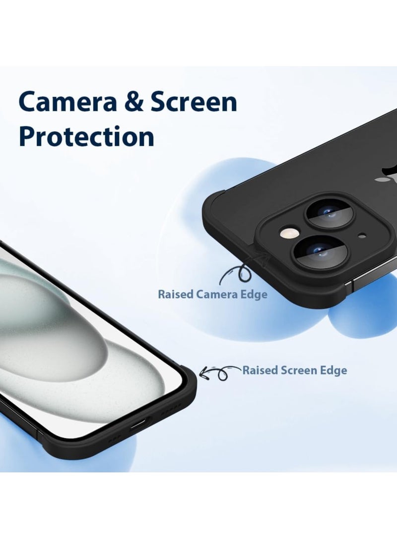 SYOSI iPhone Case TPU Bumper, Compatible for iPhone 15 Case with Thin Lens Protection Case, Frameless Four Corner Fall Protection Mat, Slim Shockproof Soft TPU Silicone Cover, 1Pcs, Black  - Image 4