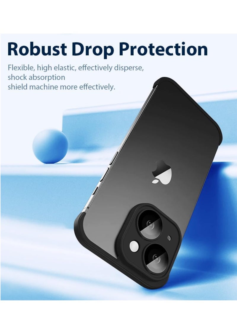 SYOSI iPhone Case TPU Bumper, Compatible for iPhone 15 Case with Thin Lens Protection Case, Frameless Four Corner Fall Protection Mat, Slim Shockproof Soft TPU Silicone Cover, 1Pcs, Black  - Image 5