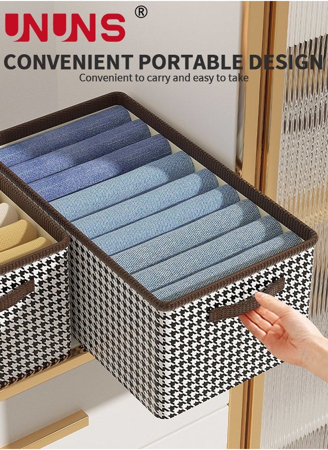 UNUNS Foldable Storage Bins,Pack Of 4 Clothes Drawer Organizer Bins With Handles,Closet Organizers For Clothes Storage,Office Storage,Room Organization,44x30x20cm  - Image 5