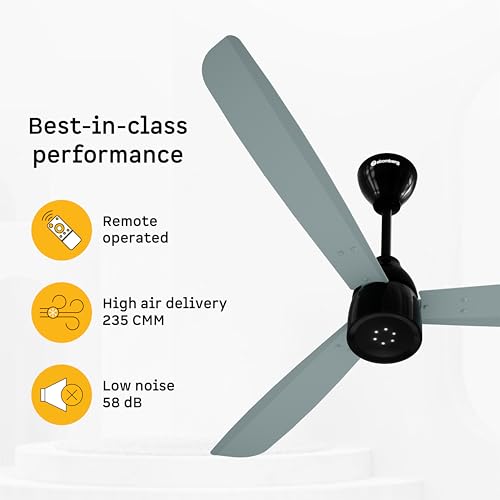 atomberg Renesa Enzel 1200mm BLDC Ceiling Fan with Remote | 5 star | Advance Air+ Technology | LED Speed Indicator | Low Noise | Sleek Design | Power Saving | 3 Year Warranty | Misty Teal - Image 3