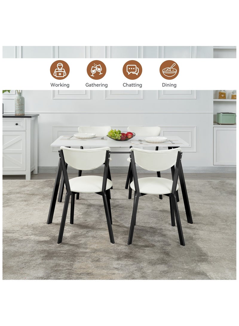 HXDream 5-Piece Dining Table Set,Dining Table with 4 chairs,Modern Kitchen Furniture,Suitable for home, restaurant, apartment  - Image 3