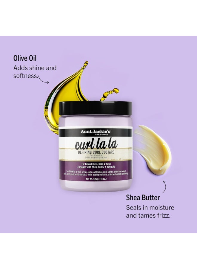 Aunt Jackie's Curl La La, Lightweight Curl Defining Custard, Enriched with Shea Butter & Olive Oil, Basic, 15 Ounce - Image 3