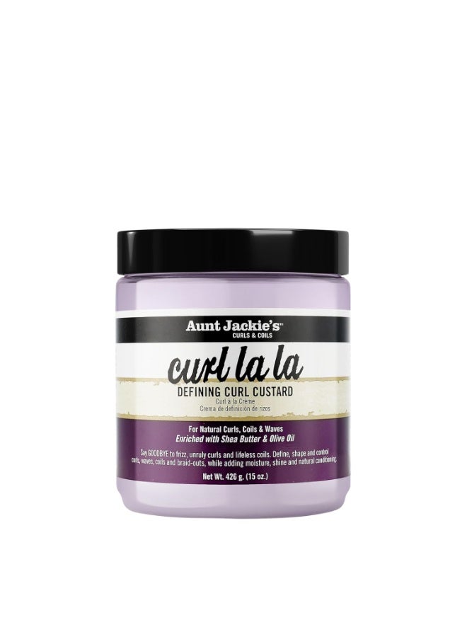 Aunt Jackie's Curl La La, Lightweight Curl Defining Custard, Enriched with Shea Butter & Olive Oil, Basic, 15 Ounce - Image 1