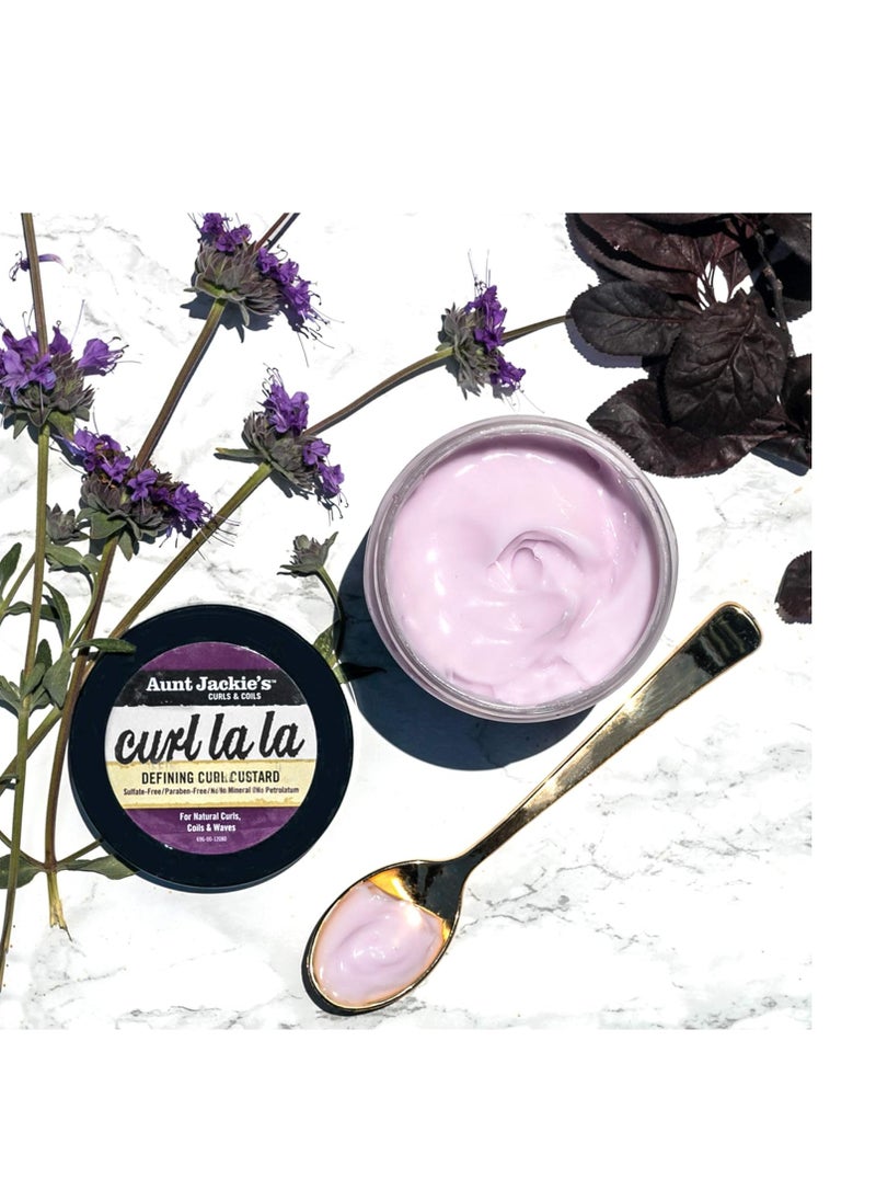 Aunt Jackie's - Aunt Jackie's Curls and Coils Curl La La Defining Curl Custard for Natural Hair Curls, Coils and Waves Enriched with shea Butter and Olive Oil, 15 oz - Image 1