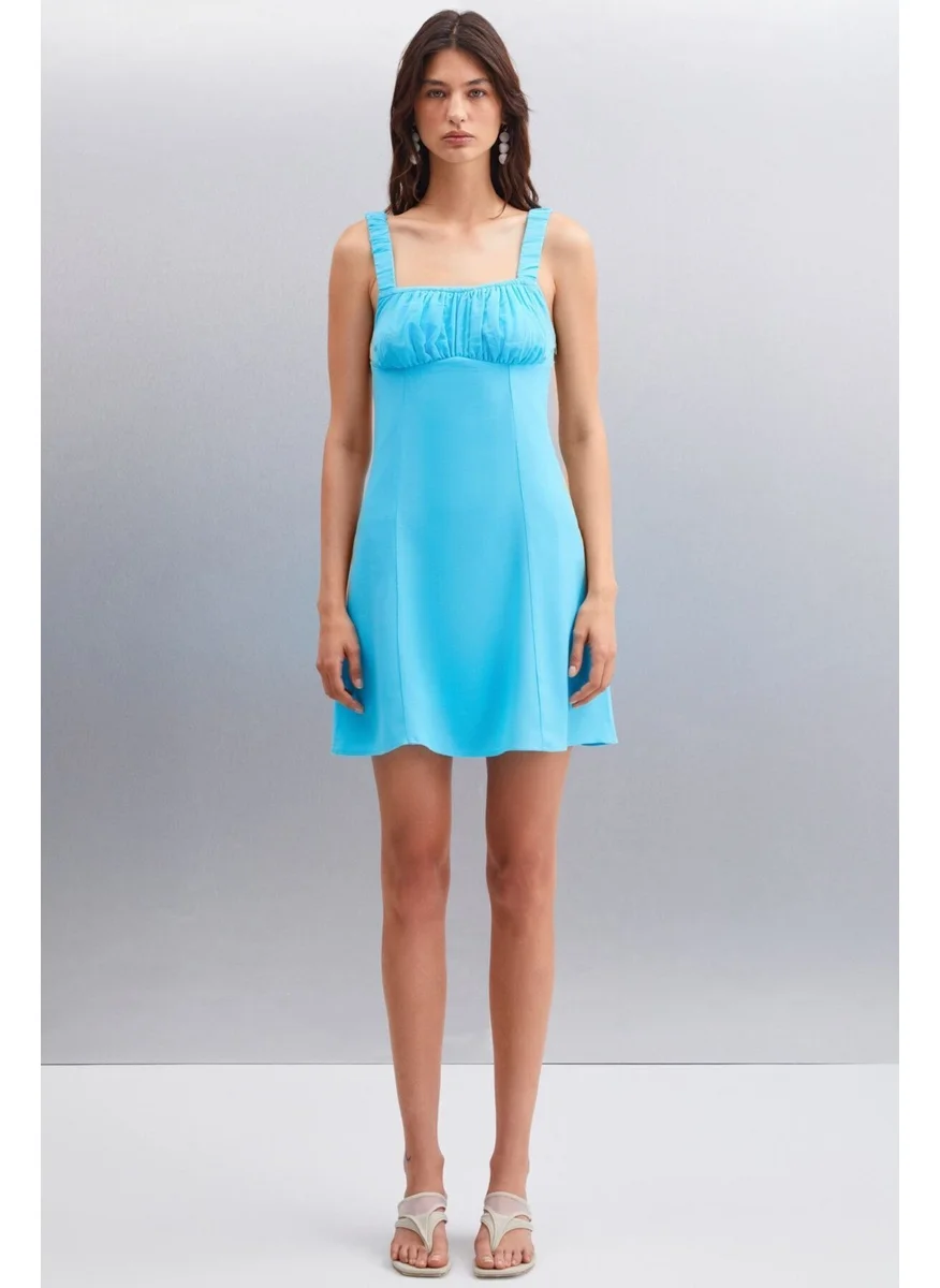 GRIMELANGE ERIDANIA Women's 100% Viscose Regular Blue Dress