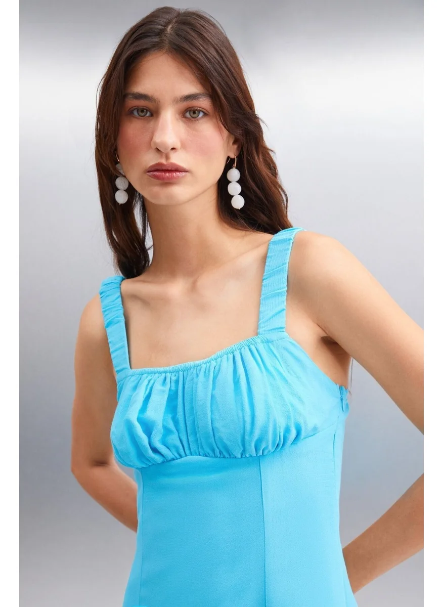 GRIMELANGE ERIDANIA Women's 100% Viscose Regular Blue Dress