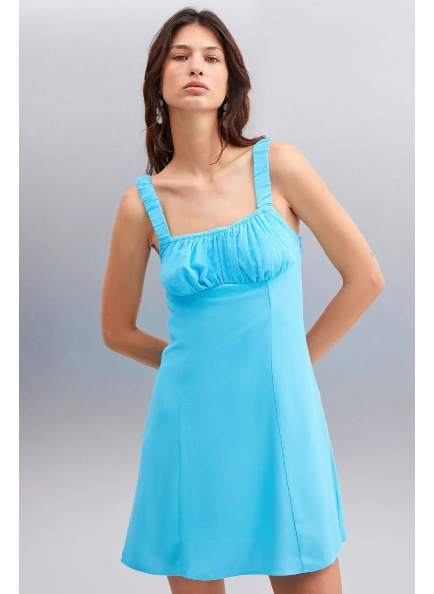 GRIMELANGE ERIDANIA Women's 100% Viscose Regular Blue Dress