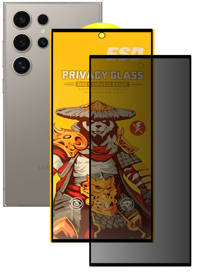 ESD Tempered Dustproof Privacy Glass Screen Protector Compatible For Samsung Galaxy S24 Ultra - Image 1