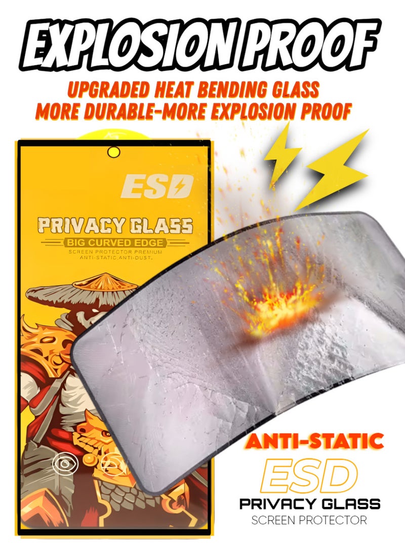 ESD Tempered Dustproof Privacy Glass Screen Protector Compatible For Samsung Galaxy S24 Ultra - Image 4