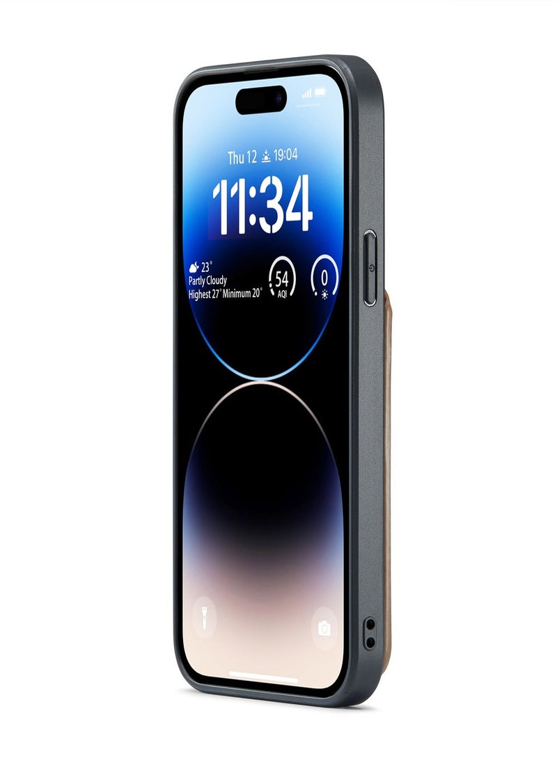 Suteni غطاء خلفي جلدي مع فتحات للبطاقات لهاتف آيفون - Image 2