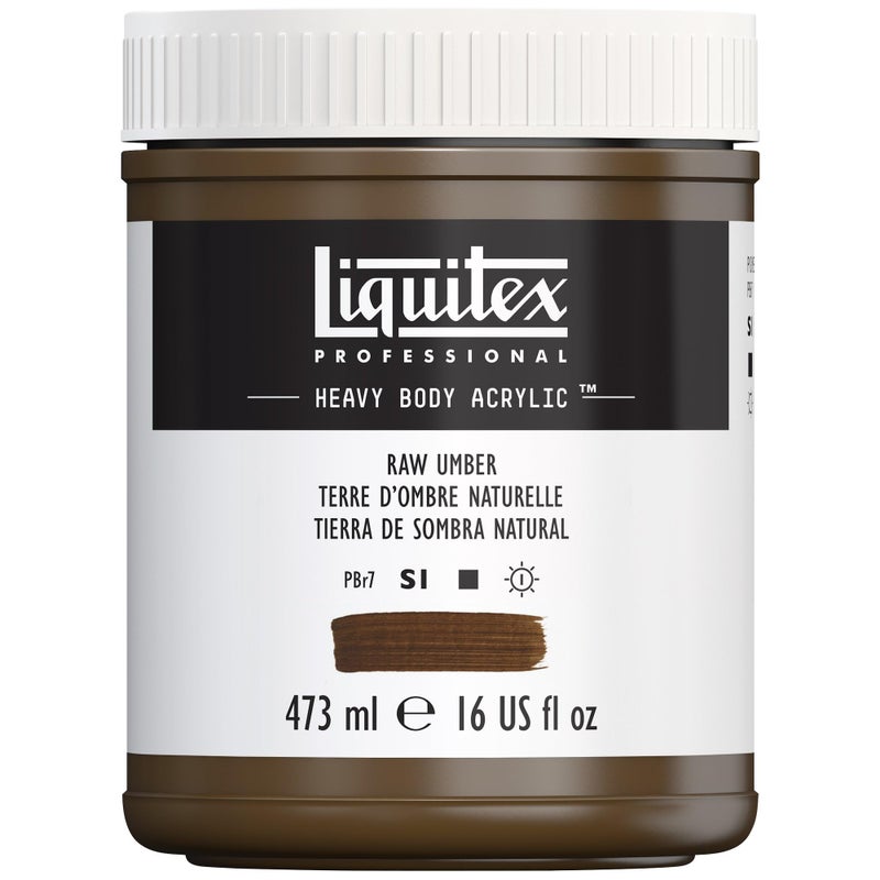 Liquitex Professional Heavy Body Acrylic Paint 16oz 473ml Pot Raw Umber - Image 2