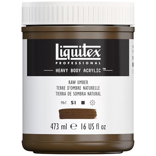 Liquitex Professional Heavy Body Acrylic Paint 16oz 473ml Pot Raw Umber - Image 1