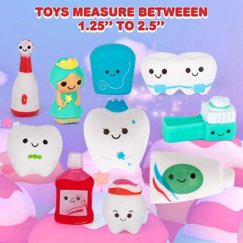ArtCreativity Dental Character Assortment, Set of 25, Cute Tooth Fairy Toys for Kids, Rubbery Dentist Office Giveaways for Children, Holiday Stocking Stuffers, Unique Birthday Party Favors - Image 3