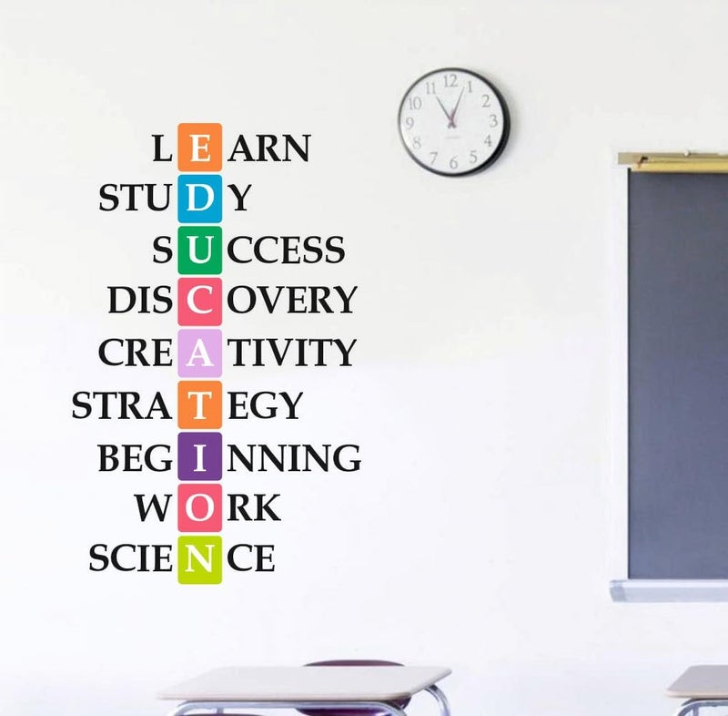 Sky Flying Education Quotes Multicolor Office - Inspirational - Motivational - Quotes - Wall Sticker for Kids Room, Living Room, School, Library (Size - 121CM X 77CM) - Image 3