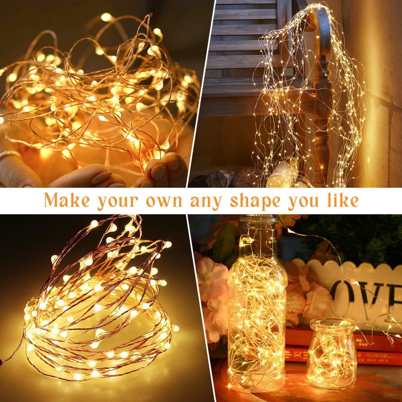 Selarlyt 200 LED 72Ft Solar String Lights for Outside, Solar Fairy Lights for Outside Waterproof with 8 Modes, Twinkle Light for Patio Tree Christmas Party Wedding Decor(Warm White) - Image 3