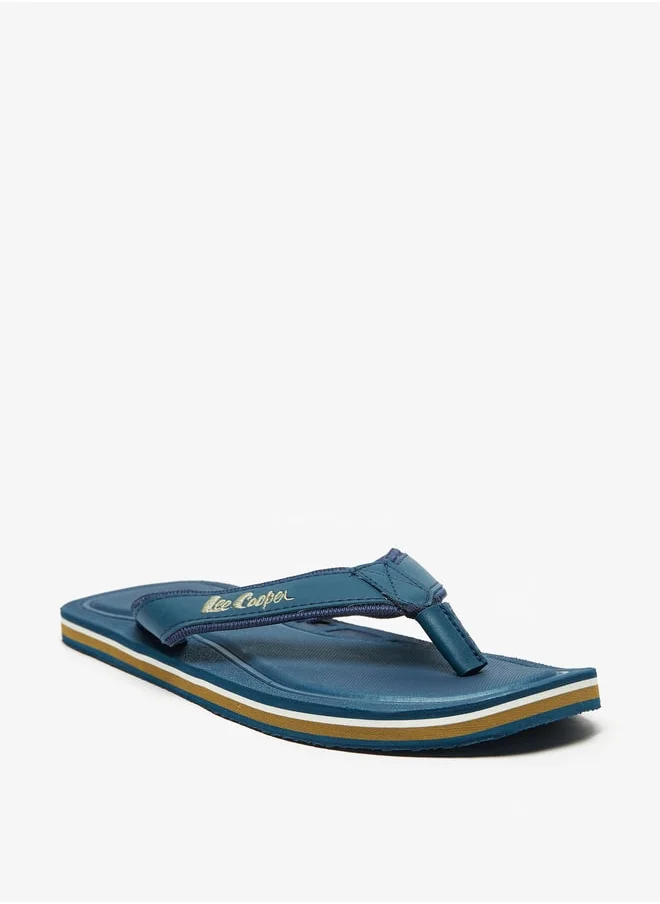 لي كوبر Men's Logo Embroidered Flip Flops