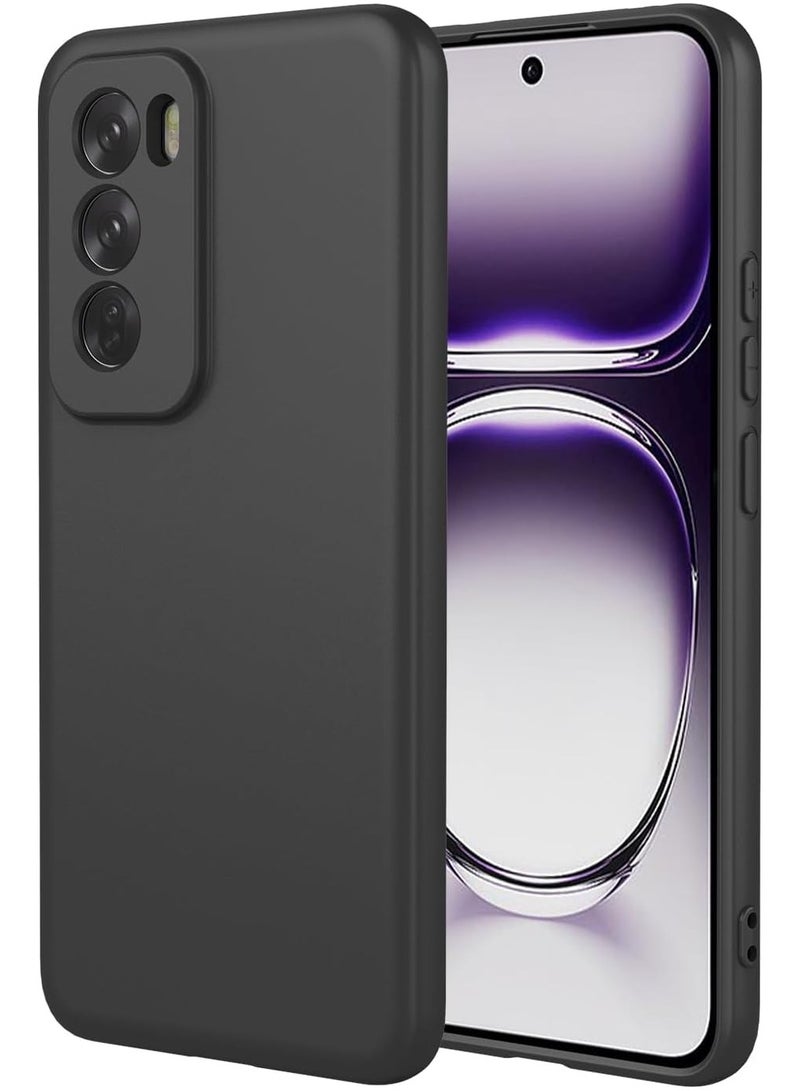 حافظة لهاتف Reno 12 5G ناعمة ومرنة وغطاء خلفي من مادة TPU باللون الأسود غير اللامع مع حماية للكاميرا مصممة لهاتف Reno 12 5G - Image 1