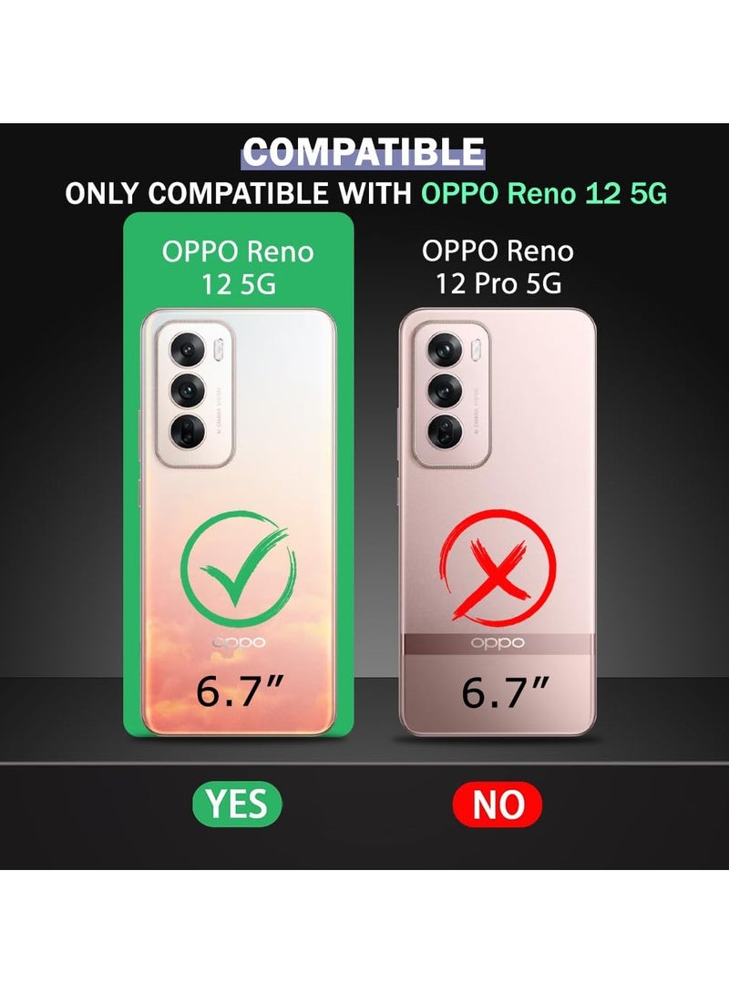 حافظة لهاتف Reno 12 5G ناعمة ومرنة وغطاء خلفي من مادة TPU باللون الأسود غير اللامع مع حماية للكاميرا مصممة لهاتف Reno 12 5G - Image 2