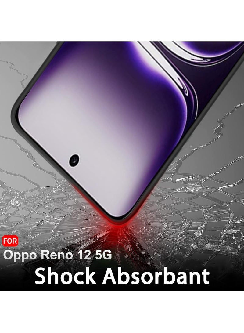 حافظة لهاتف Reno 12 5G ناعمة ومرنة وغطاء خلفي من مادة TPU باللون الأسود غير اللامع مع حماية للكاميرا مصممة لهاتف Reno 12 5G - Image 4