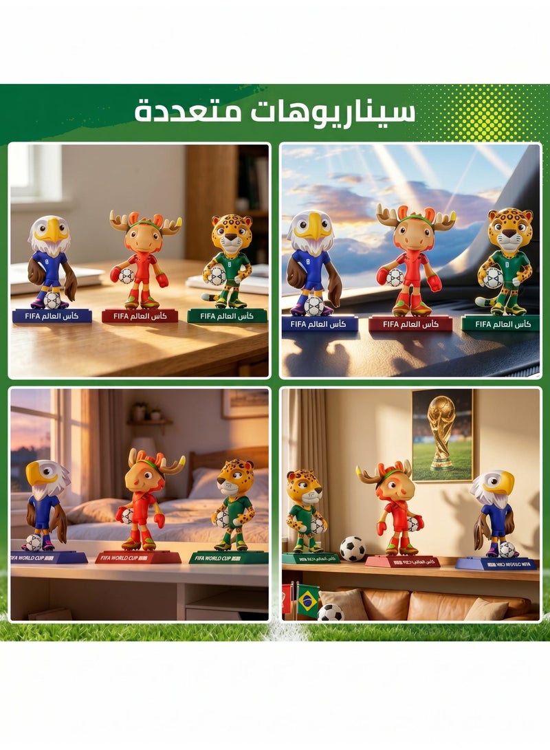 مجسمات كأس العالم وكوبا أمريكا 4 بوصة | شخصيات الموظ (الأيل) والنسر البحري | تمثال ديكور مكتبي وهدية لهواة كرة القدم ⚽🏆 - Image 4