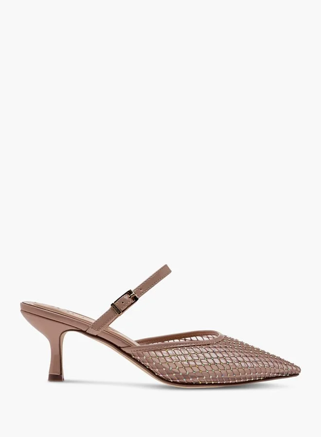 Celeste Women's Embellished Pointed Toe Shoes with Kitten Heels