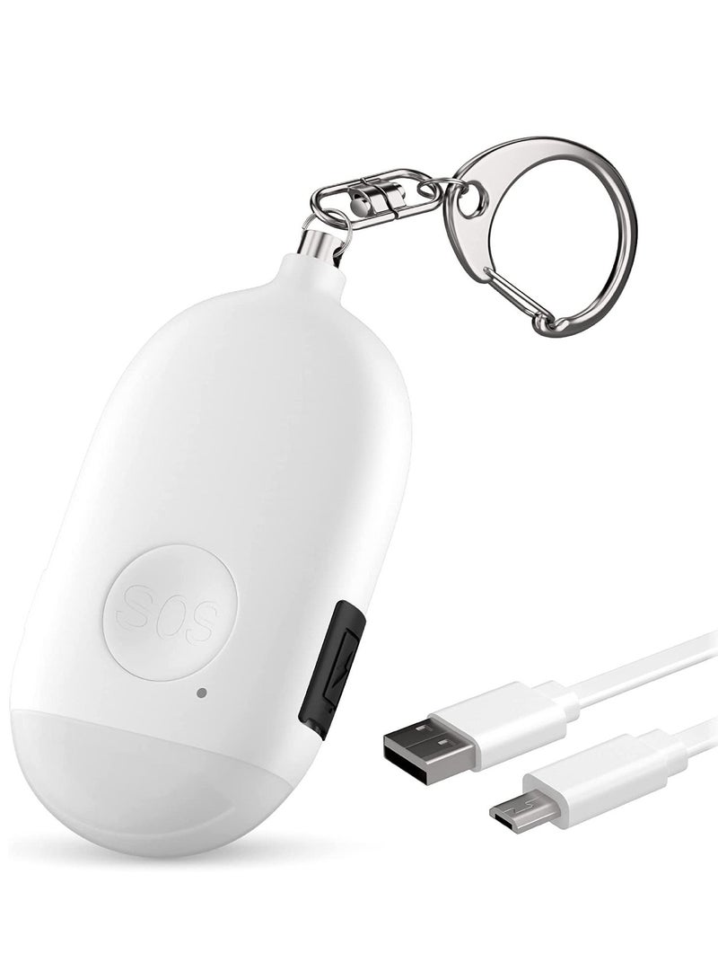 Sharpdo Personal Alarm Keychain for Women Self Defense - USB Rechargeable 130 dB Loud Safety Siren Whistle with LED Light – Panic Button or Pull Pin Alert Device Key Chain  - Image 1