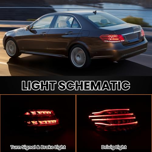 Clidr LED Tail Light Assembly Compatible with 2014-2016 Mercedes Benz W212 E-Class E250 E300 E350 E400 E550 E63 Outer Rear Lamp Replaces 2129061303 Driver Side - Image 3