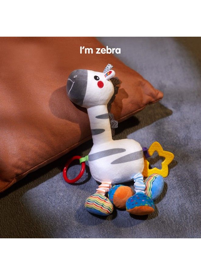 TUMAMA Baby Hanging Toys For 3 6 9 12 Months 12 Inch Soft Zebra Baby Rattles Crinkle Squeaky Sensory Learning Toy Car Seat Stroller Crib Toys Plush Animal Rattle Toys For Boys Girls Birthday Gifts - Image 3