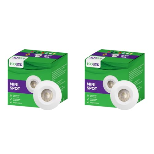 EcoLink Polycarbonate 2W LED Spot Light|Mini Spot Light for Display & Home Decoration|Cut Out: 35mm, Color: Warm White, Pack of 2 - Image 1