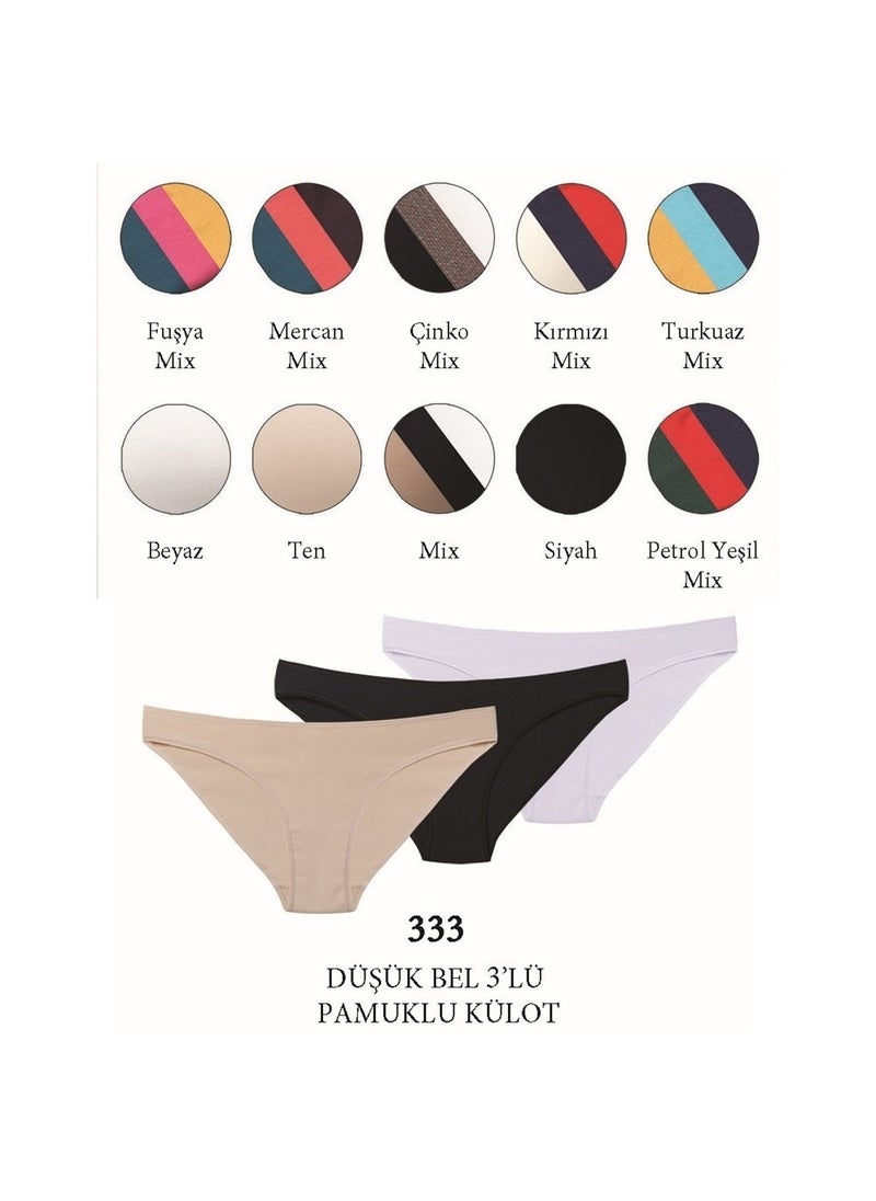 Magic Form 333 Plain Combed Cotton 3 Piece Pack Normal Panties 